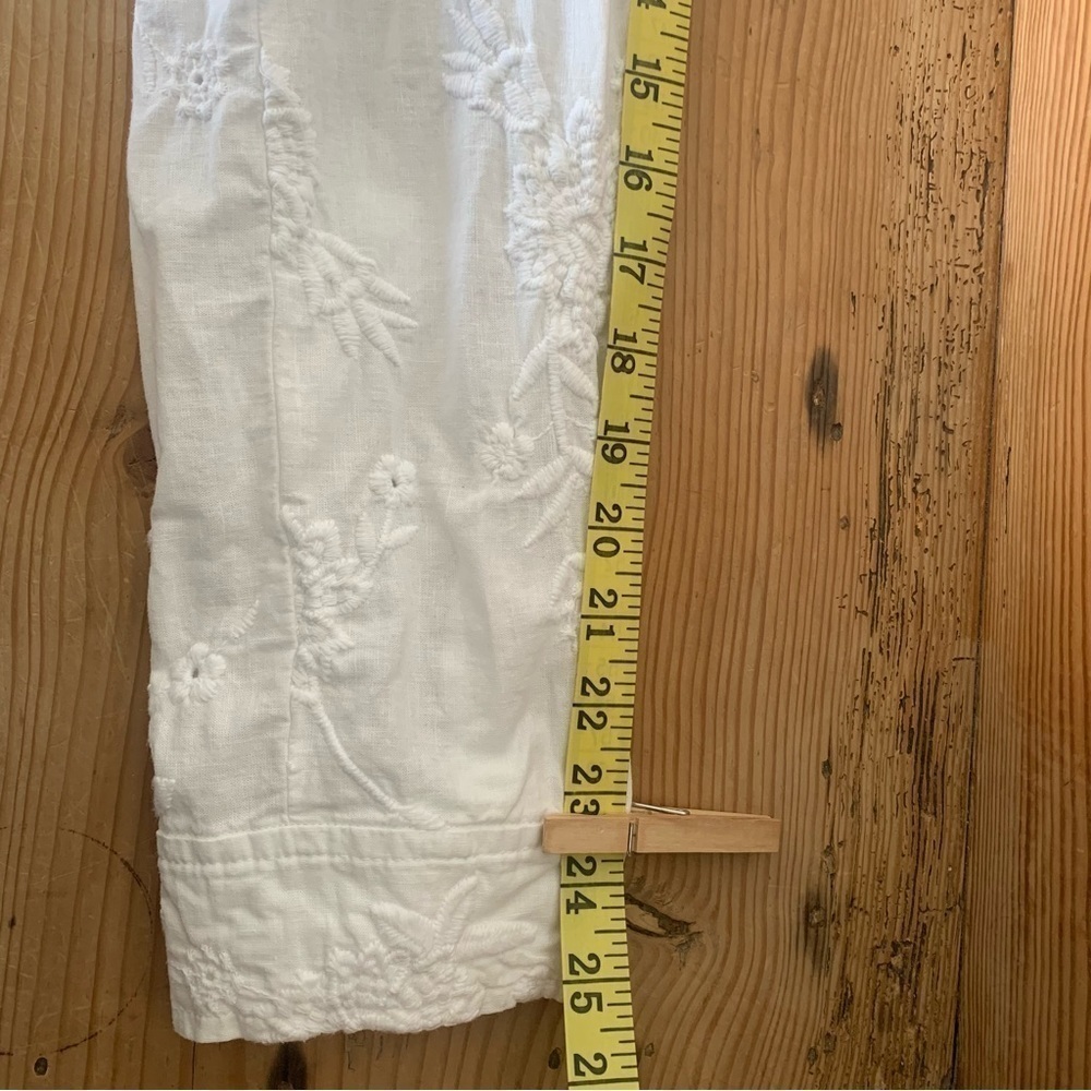 J. Jill white linen and cotton blend embroidered long sleeve jacket - Picture 15 of 16